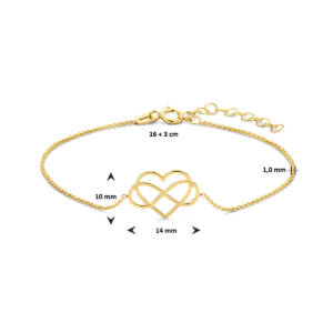 Armband hart infinity goud afmetingen
