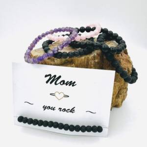 Armband van natuursteen " you rock"