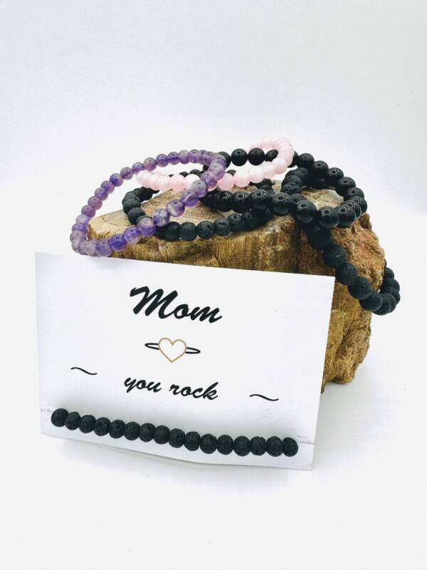 Armband van natuursteen " you rock"