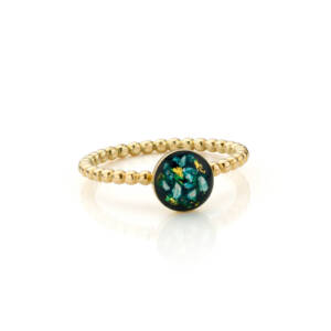 ring pareldraad goud met as