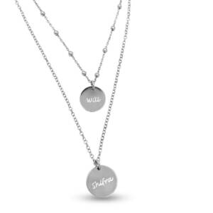 Dubbele naamketting met vingerafdruk of naam