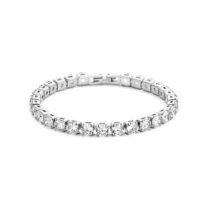 Tennisamband met zirconia's zilverkleur