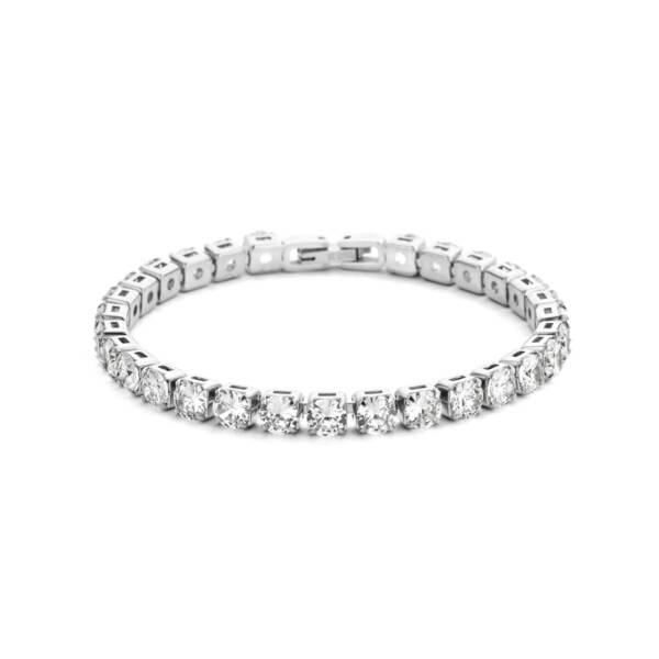 Tennisamband met zirconia's zilverkleur